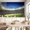 Artgeist Fototapetas - Football pitch - illuminated stadium with crowded stands