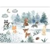 Artgeist Fototapetas - Forest Games - Animals in a Forest Painted in Watercolours