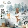 Artgeist Fototapetas - Forest Games - Animals in a Forest Painted in Watercolours