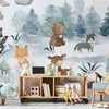 Artgeist Fototapetas - Forest Games - Animals in a Forest Painted in Watercolours