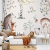 Artgeist Fototapetas - Forest Land With Animals Painted in Watercolours