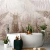 Artgeist Fototapetas - Forest motif - deer with antlers among fern leaves on concrete pattern