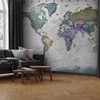 Artgeist Fototapetas - Geography study - world map with signed countries in English
