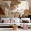 Artgeist Fototapetas - Geometric abstraction with shapes - composition in ruda colours