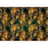 Artgeist Fototapetas - Golden peacock feathers - solid background with bird pattern on žalias background