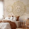 Artgeist Fototapetas - Golden Sun and Moon - Artistic Illustration in Retro Style