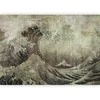 Artgeist Fototapetas - Great wave in Kanagwa in retro style - landscape of rough sea