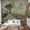 Artgeist Fototapetas - Great wave in Kanagwa in retro style - landscape of rough sea