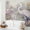 Artgeist Fototapetas - Heron wading in a pond - illustration in bright colours