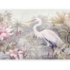 Artgeist Fototapetas - Heron wading in a pond - illustration in bright colours