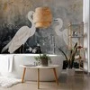 Artgeist Fototapetas - Herons and cherry blossoms - oriental-style illustration depicting birds