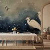 Artgeist Fototapetas - Herons over a winter pond - Japanese-style illustration in dark colours