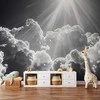 Artgeist Fototapetas - Hope in the Clouds: Inspiring Rays of the Sun – Awaken Emotions