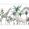 Artgeist Fototapetas - Jungle Animals Wallpaper for Children's Room in Cartoon Style