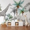 Artgeist Fototapetas - Jungle Animals Wallpaper for Children's Room in Cartoon Style