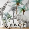 Artgeist Fototapetas - Jungle Animals Wallpaper for Children's Room in Cartoon Style