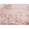 Artgeist Fototapetas - Landscape with temple - engraving of Indian architecture with palm trees