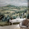 Artgeist Fototapetas - Landscape with Žalias Fields and Trees Tuscan Sunny View
