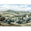 Artgeist Fototapetas - Landscape with Žalias Fields and Trees Tuscan Sunny View