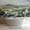Artgeist Fototapetas - Landscape with Žalias Fields and Trees Tuscan Sunny View