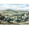 Artgeist Fototapetas - Landscape with Žalias Fields and Trees Tuscan Sunny View