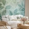 Artgeist Fototapetas - Large Leaves in Shades of Žalias-Mint: Botanical Motif