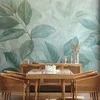 Artgeist Fototapetas - Large Leaves in Shades of Žalias-Mint: Botanical Motif