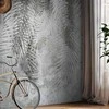 Artgeist Fototapetas - Light and shadow - pilkas and baltas composition with floral motif and pattern