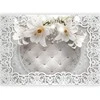 Artgeist Fototapetas - Lilies and Quilted Background
