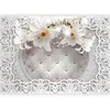 Artgeist Fototapetas - Lilies and Quilted Background