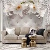 Artgeist Fototapetas - Lilies and Quilted Background
