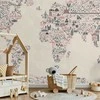 Artgeist Fototapetas - Map With Icons - Cartoon Representation of the World in Pastel Colours