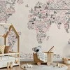 Artgeist Fototapetas - Map With Icons - Cartoon Representation of the World in Pastel Colours