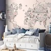 Artgeist Fototapetas - Map With Icons - Cartoon Representation of the World in Pastel Colours