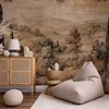 Artgeist Fototapetas - Mediterranean landscape - old tapestry with a hill and a lake