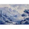 Artgeist Fototapetas - Mėlyna Bay - Italian landscape of Lake Como painted with mėlynas ink