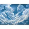 Artgeist Fototapetas - Mėlyna Sky Breaking Through Baltas Fluffy Clouds