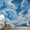 Artgeist Fototapetas - Mėlyna Sky Breaking Through Baltas Fluffy Clouds