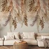 Artgeist Fototapetas - Minimalist boho landscape - dangling leaves in beige colours