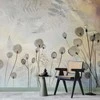 Artgeist Fototapetas - Minimalist meadow - floral motif in light shades with reflections