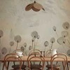 Artgeist Fototapetas - Minimalist meadow - floral motif in light shades with reflections