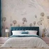 Artgeist Fototapetas - Minimalist meadow - floral motif in light shades with reflections
