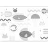 Artgeist Fototapetas - Minimalist pilkas ocean - geometric fish in water for children