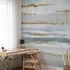 Artgeist Fototapetas - Modernist background - abstract stripes pattern with auksinis patterns