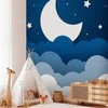 Artgeist Fototapetas - Moon dream - clouds on a dark mėlynas sky with stars for children