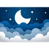 Artgeist Fototapetas - Moon dream - clouds on a dark mėlynas sky with stars for children