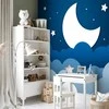 Artgeist Fototapetas - Moon dream - clouds on a dark mėlynas sky with stars for children