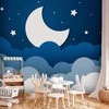 Artgeist Fototapetas - Moon dream - clouds on a dark mėlynas sky with stars for children