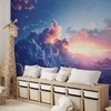 Artgeist Fototapetas - Night Concert in the Mountains: Clouds Illuminated by the Last Rays of the Sun