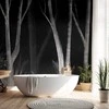 Artgeist Fototapetas - Noise of the forest at night - minimalist landscape of baltas trees on a juodas background